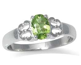 *STERLING SILVER GUARANTEE* Genuine Peridot 0.80ct Ring. Size 8 / P+