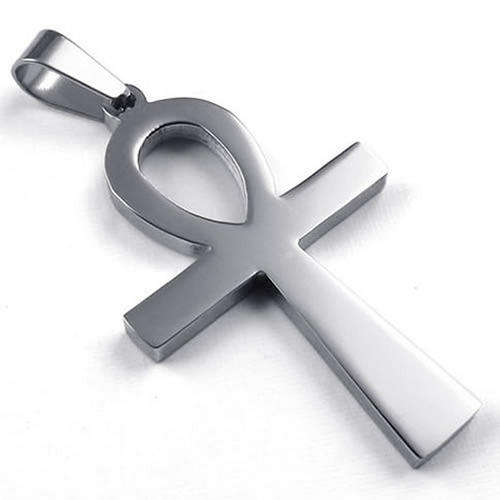 Solid Stainless Steel Egyptian Ankh Cross Necklace