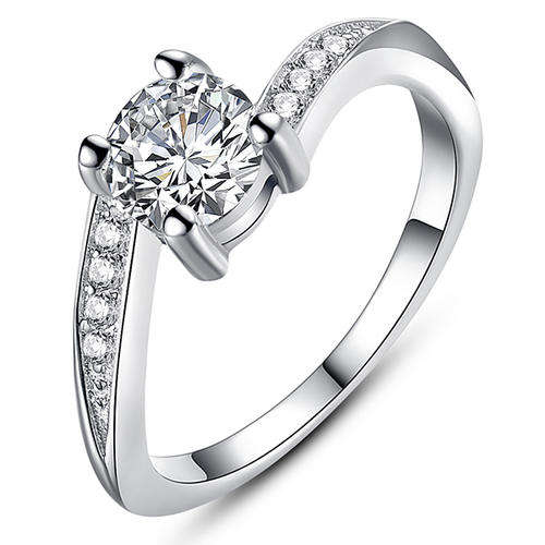 ***IN STOCK*** QUALITY! Stunning Cubic Zirconia Ladies Split Style Ring - Size 6