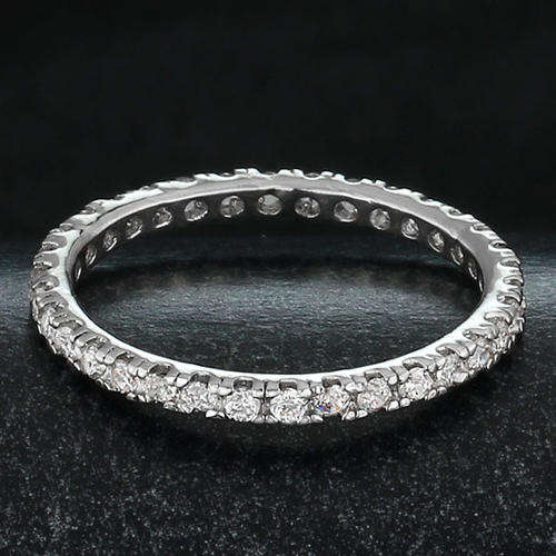 TWO AVAILABLE - Micro Pave Cubic Zirconia Full Eternity Ring - Size 7