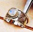 ONE-OF-A-KIND HANDMADE RAINBOW MOONSTONE 925 STERLING SILVER RING SZ 8.5