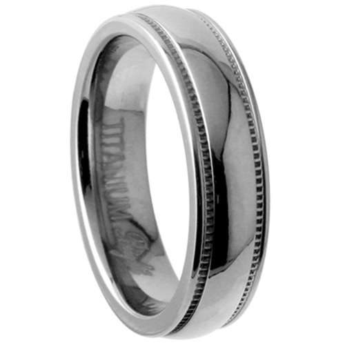 STUNNING! Milligrain Titanium Ring Band Plain 5mm. Size 7 / N and a Half