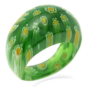 ***Size 8 / O*** WOW! Spring Designer Murano Glass Ring