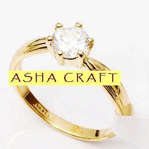 ** ASHA CRAFT ** Size 7 / O - Pretty 0.50ct Lab Diamond Ladies Ring in 18krg