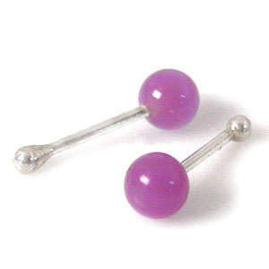 **CLEARANCE** Nose Pin - Purple Murano Glass Round Solid Sterling Silver Stud