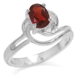 **BRAND NEW** 1.00ct Genuine Garnet Ring designed in Solid Silver - Sz 8 / Q