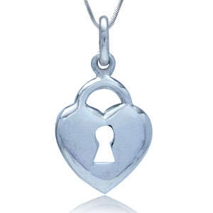 **BRAND NEW** Special "HEART LOCK" Pendant in Authentic 925 Solid Sterling Silver