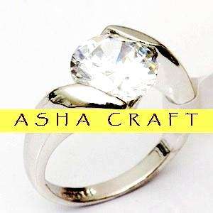 **SIZE 7 / O / 17.5mm** Beautiful 3.5ct Diamond CZ Split-Style Ladies Ring in 18krg