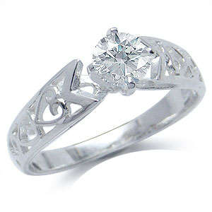 *** SIZE 5 / L *** Victorian 0.40ct White Topaz Ring in Authentic Solid Silver 925