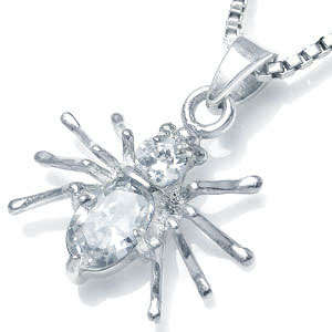 **NEW** Designer "SPIDER" Diamond CZ Pendant in Authentic Solid Silver