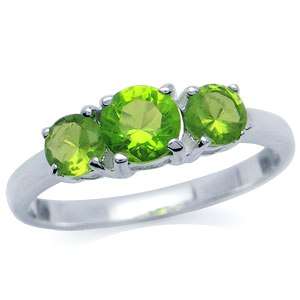 **SIZE 5 / L / 16mm** Lovely 1.26ct Peridot CZ Ring in Authentic .925 Solid Silver