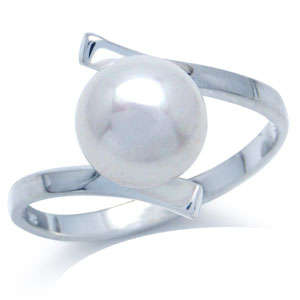 Size 7 / O - BRAND NEW Genuine White Freshwater Pearl .925 Solid Silver Ring