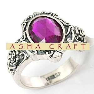 ** SIZE 6 / M ** BRAND NEW Stunning Purple Austrian Crystal Ring well made in 18krg