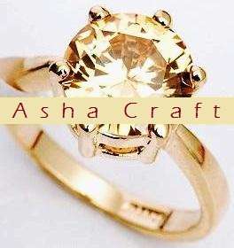 Extraordinary Brand New 3.50ctw Champagne CZ Solitaire Beautifully Crafted in 18krg