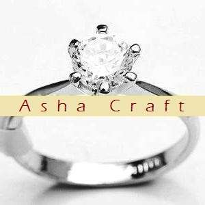 Size 8 / Q - Brand New Beautiful 1.00ct Created Diamond Solitaire 18krgp Ring  (8104)