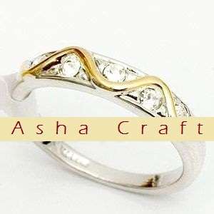 Size 10 / U - Brand New Beautiful 0.25ct Diamond CZ Golden Wave 18krgp Ring