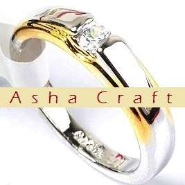 SIZE 6.5 / N - BRAND NEW Extraordinary 0.15ct Diamond CZ Two-Tone Ring in 18krg