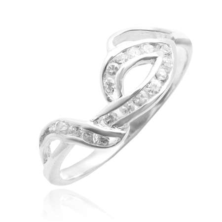 Size 6 / M - Brand New Amazing Swirl Ring with 0.51ct White CZ made in .925 Sterling Silver