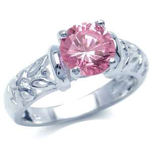 Size 8 / Q - Brand New Extraordinary 1.50ct Sweet Pink CZ .925 Solid Silver Ring