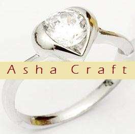 Size 6.5 / N - Brand New Lovely Heart 0.50ct Diamond CZ Solitaire 18krgp Ring