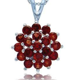 Brand New 1.14ct Genuine Garnet .925 Solid Silver Pendant