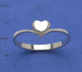 Size 4 / J - Brand New Handmade Heart Genuine .925 Solid Silver Ring