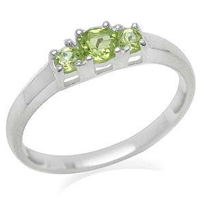 Size 8 / Q - Stunning Brand New Ring with Genuine 0.43ct Peridot in 925 Sterling Silver