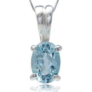 JUST RELEASED! - Brand New 1.00ct Genuine Light Blue Topaz .925 Solid Silver Pendant