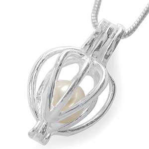 Brand New FW Pearl Cage .925 Solid Sterling Silver Pendant