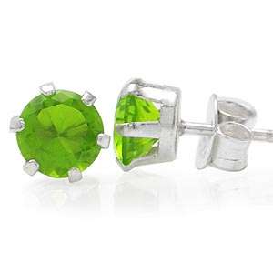 Brand New 0.47ct Green CZ Stud Earrings well made in .925 Sterling Silver