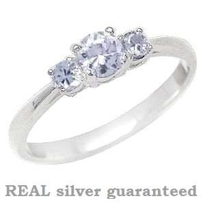 Size 7 / O - Brand New Lovely 0.35ct Lavender CZ .925 Solid Silver Ring