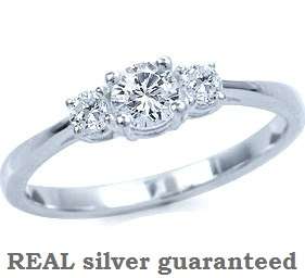 CLEARANCE!  Size 6 / M - Brand New Stunning 0.35ct White CZ .925 Solid Silver Ring