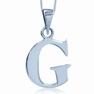Brand New Initials .925 Solid Sterling Silver Pendant - G