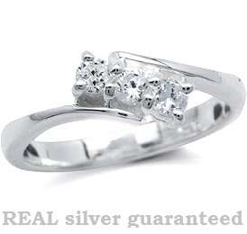 Size 7 / O - BRAND NEW 0.24ct Diamond CZ .925 Solid Sterling Silver Ring