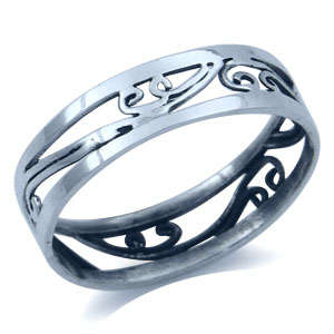 Size 8 / Q - Brand New Spiral Swirls .925 Solid Silver Ring