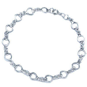Brand New Hearts .925 Solid Silver Bracelet