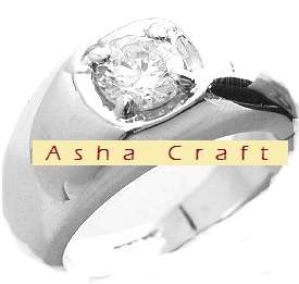 Size 10 / U - Brand New Gorgeous 0.75ct Diamond CZ Mens Ring