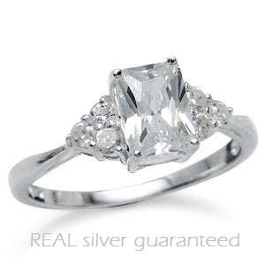 Size 4 / J - Brand New Gorgeous 1.09ct White CZ .925 Solid Sterling Silver Ring