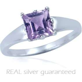 Stunning Brand New 1.00ctw Amethyst Ring Beautifully Designed in 925 Sterling Silver - Size 5