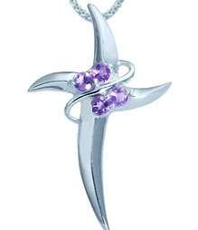 Awesome Brand New Necklace With 0.20ct Natural Amethyst in .925 Sterling Silver