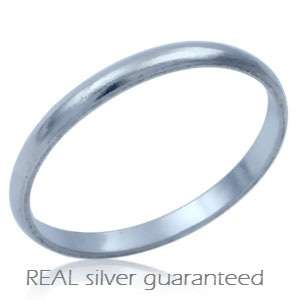 Brand New 2mm Wedding Band Designed in 925 Sterling Silver - Size 5 / K