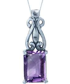 Brand New Necklace With 0.50ct Amethyst Pendant Crafted in 925 Sterling silver