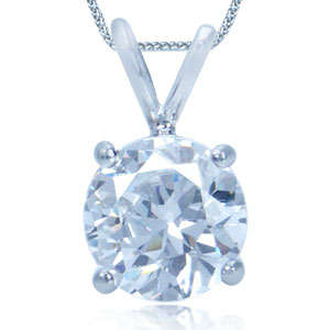 REDUCED! Brand New 0.80ct Diamond White CZ 925 Sterling Silver Pendant  (5062)