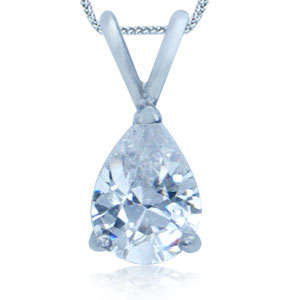 Brand New 0.75ct Diamond White Pear CZ in 925 Sterling Silver  (5063)