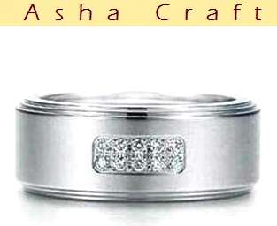 Size 10 / U - Stunning Brand New 0.30ctw White CZs Broad Silver Vogue Ring