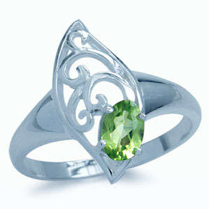 Size 7 / O - Lovely Brand New 0.50ct Genuine Peridot Ring set in 925 Sterling Silver