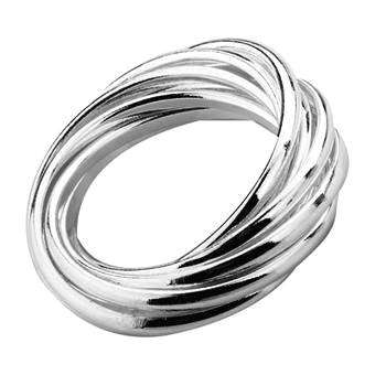 Size 8 / Q - Beautiful Brand New Silver Russian Bands Ring (9 bands)