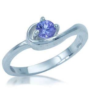 Size 6 / M - Brand New 0.15ct Genuine Tanzanite Ring well made in 925 Sterling Silver