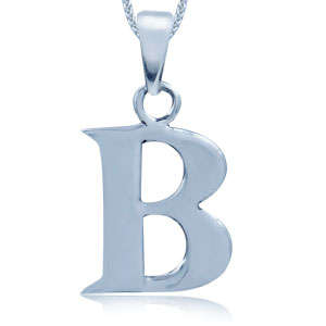 Brand New Initials Pendant in 925 Sterling Silver, Letter B (5121)