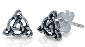 Brand New Celtic Knot 925 Sterling Silver Earrings  (5018)